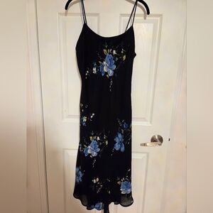 Y2K FAIRWEATHER vintage Black Floral Dress